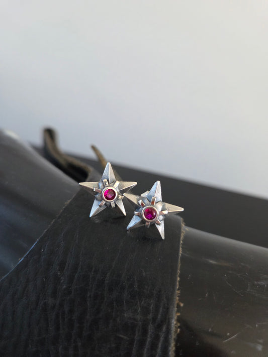 Pokemon Staryu Silver Ruby Earrings