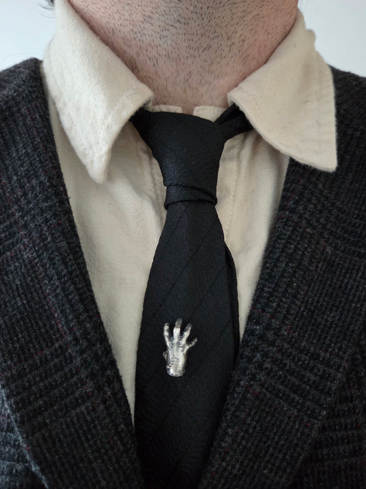 Severed Hand Thing Silver Lapel Pin