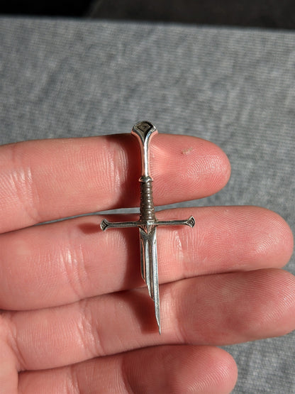 Narsil Aragorn's Sword Silver Pin Badge