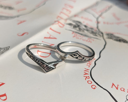Elvish "I love you" Wishbone Ring