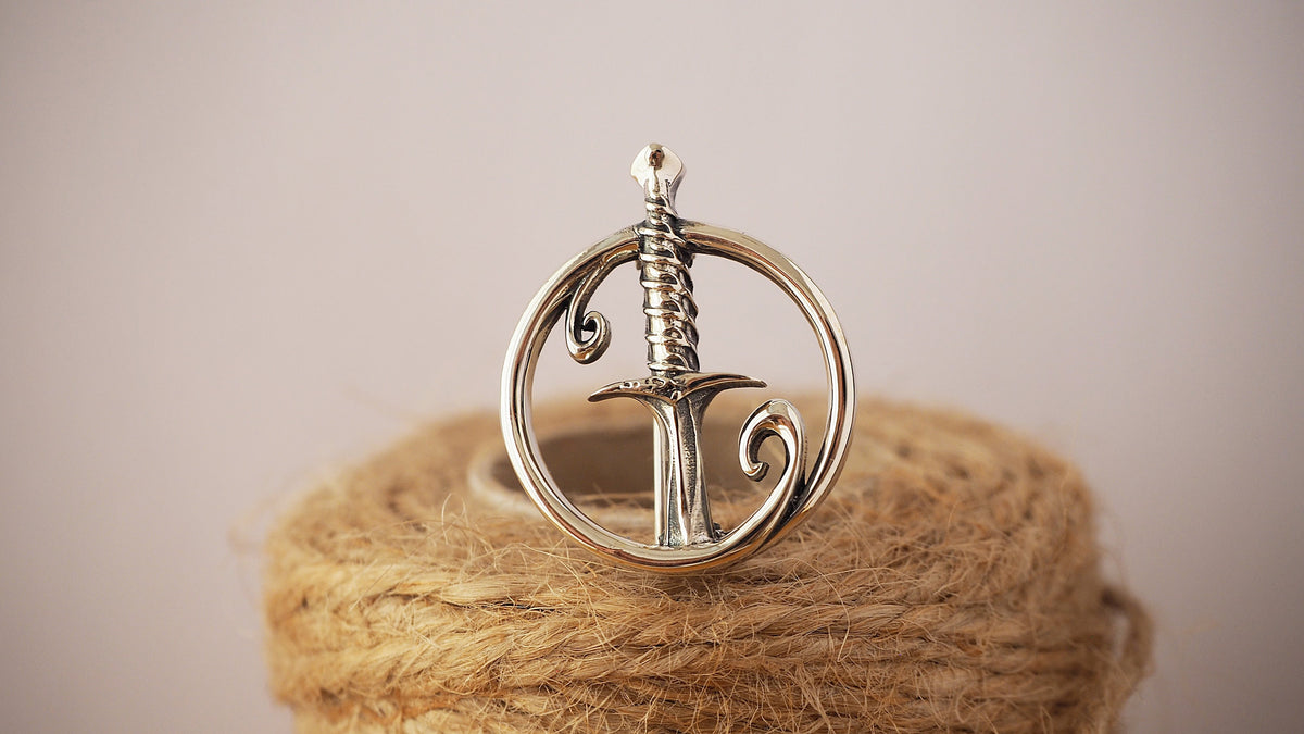 Sting Sword Hilt Silver Lapel Pin