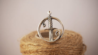 Sting Sword Hilt Silver Lapel Pin